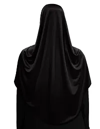 Mehar Hijabs Modest Womens Frilled Stylish Solid Polycotton Feel Good Fabric  FAEEZAH Hijab Black XL-thumb2
