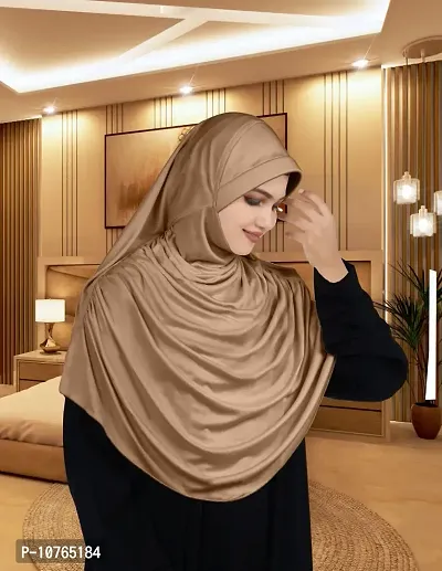 MEHAR HIJAB'S Modest Women's Polycotton  Faeezah Hijab Dark Wheat  XL-thumb4