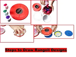 Generic Rangoli Tool kit for Making Unique and Beautiful Rangoli Designs-1 Rangoli Magic Stamp, 4 Rangoli Stencils (4""), 5 Rangoli Colour Bottles, 2 Rangoli Fillers-thumb4