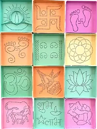 Generic Rangoli Tool kit-Set of 24 Rangoli Making Stencils Rangoli Stencils for Floor Decoration Pongal Navratri Pooja Mandir, 2 Rangoli Fillers, 1 Rangoli Outliner Pen-thumb2