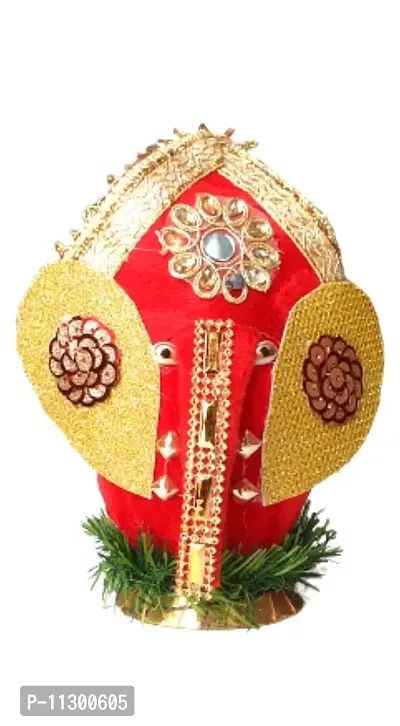 Artonezt Handmade Ganeshji Decorated Coconut Shagun Nariyal with Stand for Pooja, Wedding, Gift & Festive
