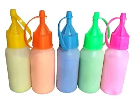 Generic Rangoli Tool kit - Pack of 5 Rangoli Color Powder/Kolam Powder Bottles in Special Squeeze Bottles + 8 Plastic Rangoli Stencils (Size: 6X6 inches) + 1Rangoli Outliner Pen + 2 Rangoli Fillers-thumb2
