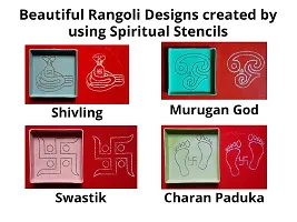 Artonezt Rangoli Tool Kit: Spiritual DIY Kolam Rangoli Stencils and Accessories for Navratri Pongal Diwali Pooja Mandir Floor Decoration Art & Craft (Pack of 10)-thumb1