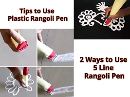Artonezt Rangoli Making Tool Kit: 16 Rangoli Kolam Color Powder Pack + 2 Glitter Powder Pack + 2 Plastic Fillers + 1 Dropper +1 Rangoli Pen-thumb3