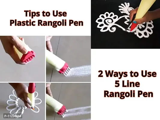 Artonezt Rangoli Making Tool Kit: 16 Rangoli Kolam Color Powder Pack + 2 Glitter Powder Pack + 2 Plastic Fillers + 1 Dropper +1 Rangoli Pen-thumb4