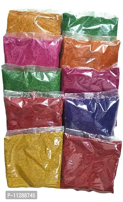 Generic Diwali Rangoli Color/Rangoli Powder Wooden Dust for Home Decor, Festive Celebrations, Rangoli Making, Diwali Decor- Pack of 10-40 gm Each Colour-thumb0