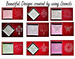 Artonezt Rangoli Tool Kit: 20 DIY Kolam Rangoli Stencils (Dotted) + 2 Rangoli Pen + 5 Rangoli Color Bottles + 2 Rangoli Filler for Diwali Pooja Mandir Floor Decoration-thumb2