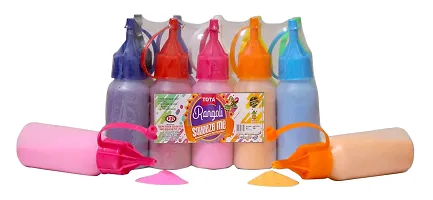 TOTA Rangoli Colour Powder Bottles Kolam Rangoli Powder for Floor Rangoli, Art,Home Decor, Pooja Set of 10 Rangoli Colors in Plastic Squeeze Bottles - 800 Gm, Multicolour-thumb4