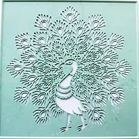 Artonezt Peacock and Flower Design Plastic Rangoli Stencils for Floor Decoration (12x12 inches in Size- Set of 6)-thumb2