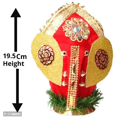 Artonezt Handmade Ganeshji Decorated Coconut Shagun Nariyal with Stand for Pooja, Wedding, Gift & Festive-thumb3