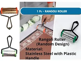Artonezt Rangoli Making Tool Kit: 16 Rangoli Kolam Color Powder Pack + 1 Rangoli Roller + 2 Plastic Fillers + 1 Dropper +2 Rangoli Pen-thumb3