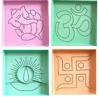 Ready to Use ABS Plastic Unique and Beautiful Rangoli Stencils (Assorted ) - Set of 12-thumb2