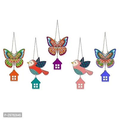 Designer Multicoloured Wood Wall Hanging Pack Of 5-thumb0