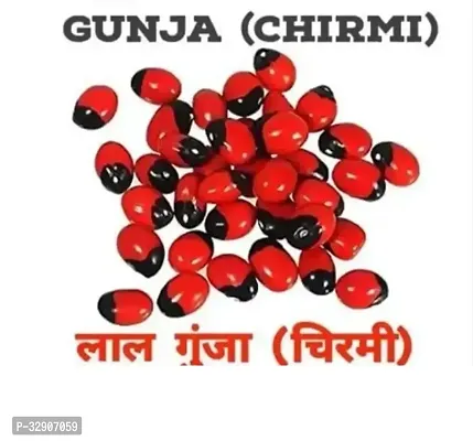 Laal Rakt Gunja Red Chirmi Beads Abrus Seeds Gamanchi Guruvinda Guruginia for Lakshmi Mahakali Saraswati Puja Pure Red Rosery Pia Seed Pack of 108 Pcs Gunja Seeds-thumb0