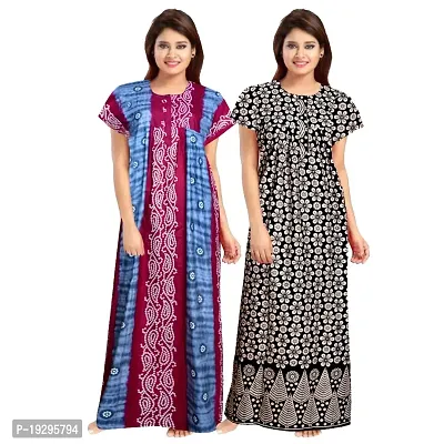 Beautiful Cotton Printed Nighty For Women Pack of 2-thumb0