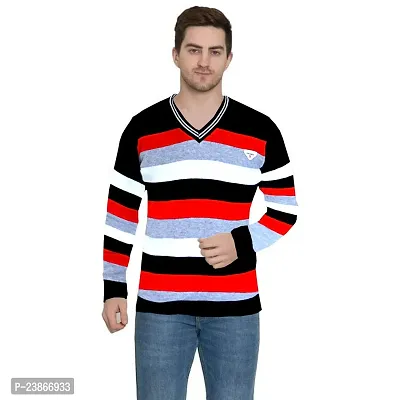 Mithitashu Mens Winter V Neck Full Sleeves Woolen Multicolor Sweater-thumb0