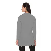 Women mithitashu V-Neck Full Sleeves Length Cable Button Woolen Wine Cardigan Sweater-thumb1