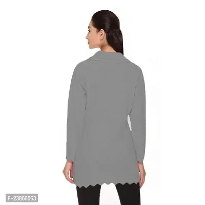 Women mithitashu V-Neck Full Sleeves Length Cable Button Woolen Wine Cardigan Sweater-thumb2