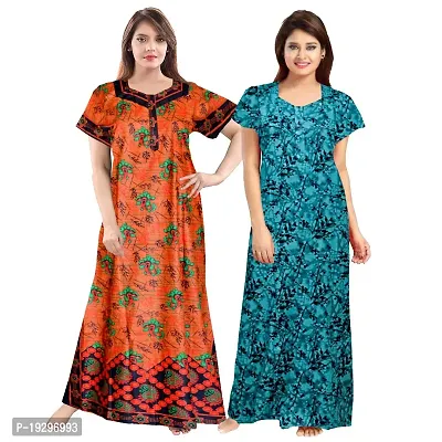 Beautiful Cotton Printed Nighty For Women Pack of 2