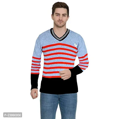 Mithitashu Mens Winter V Neck Full Sleeves Woolen Multicolor Sweater-thumb0