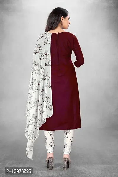 Elegant Maroon Modal Chnaderi Digital Printed Dress Material with Dupatta For Women-thumb5