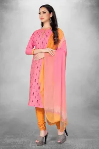 Elegant Pink Modal Chnaderi Digital Printed Dress Material with Dupatta For Women-thumb1