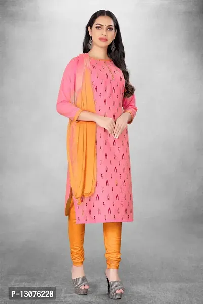 Elegant Pink Modal Chnaderi Digital Printed Dress Material with Dupatta For Women-thumb3