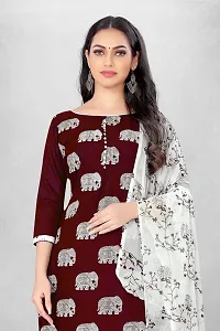 Elegant Maroon Modal Chnaderi Digital Printed Dress Material with Dupatta For Women-thumb3