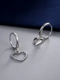 Beautiful Heart Shaped Cute Single Pair Korean Earrings  For Women-thumb2