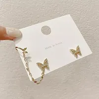 Beautiful Rhinestone Butterfly Cute Earrings Pair For Women-thumb2