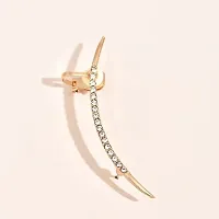 Beautiful Arch Sword Shaped Rhinestone Unique Single Piece Korean Earhook Earring For Women-thumb2