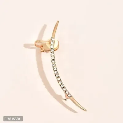 Beautiful Arch Sword Shaped Rhinestone Unique Single Piece Korean Earhook Earring For Women-thumb3