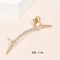 Beautiful Arch Sword Shaped Rhinestone Unique Single Piece Korean Earhook Earring For Women-thumb1