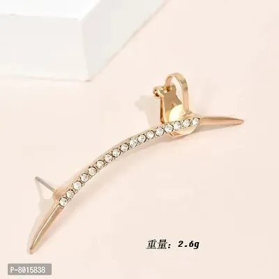 Beautiful Arch Sword Shaped Rhinestone Unique Single Piece Korean Earhook Earring For Women-thumb2