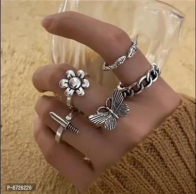Bohemian Style Midi Ring Set–Unique Knuckle & Silver Rings|ProLyf Styles |  Midi ring set, Chunky boho ring, Unique silver rings