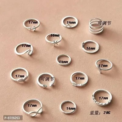 Infinity Trianel Spiral Silver Ring Set of 14-thumb2