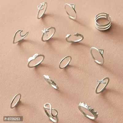 Infinity Trianel Spiral Silver Ring Set of 14-thumb3