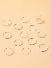 Infinity Trianel Spiral Silver Ring Set of 14-thumb3