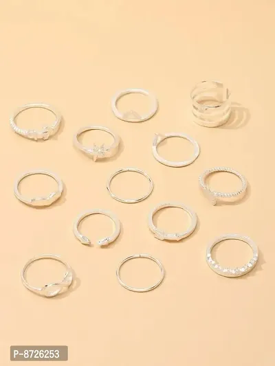 Infinity Trianel Spiral Silver Ring Set of 14-thumb4