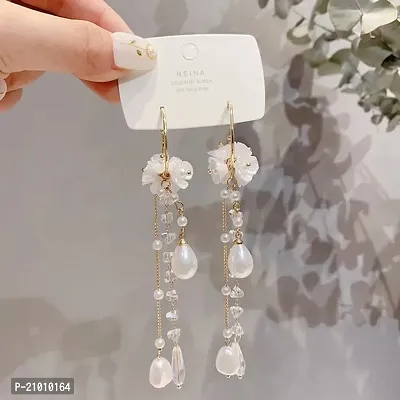 Stylish Fancy Designer Metal Crystal Drop Earrings For Women-thumb2