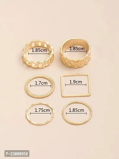 Stylish Geometrical Square Shaped High Fashion Korean Ring Set of 6-thumb4