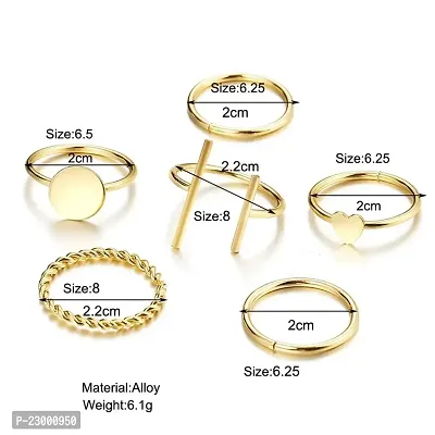 Stylish Golden Chain Diagonal Rings Set For Women Men Punk Simple Wide Chain Rings-thumb4