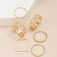 Stylish Geometrical Square Shaped High Fashion Korean Ring Set of 6-thumb1