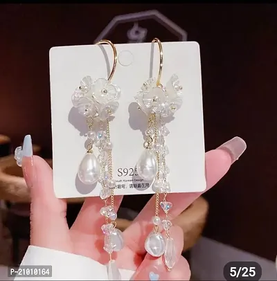 Stylish Fancy Designer Metal Crystal Drop Earrings For Women-thumb0