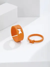 Stylish Couple Best Friend Butterfly Korean Coral  Ring Set of 2-thumb1
