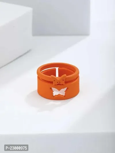 Stylish Couple Best Friend Butterfly Korean Coral  Ring Set of 2-thumb4