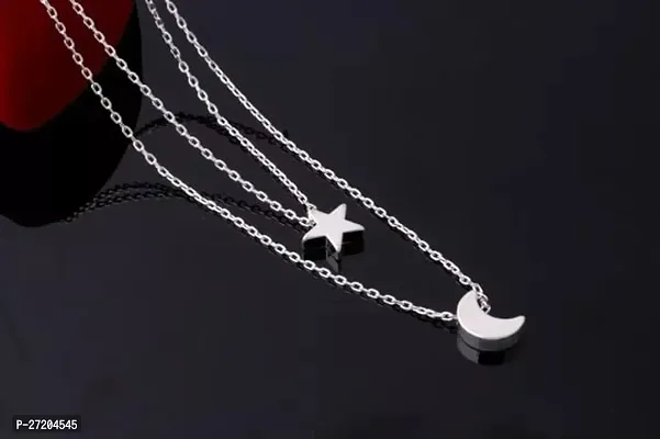 Stylish Silver Stainless Steel Crystal Chains For Women-thumb0
