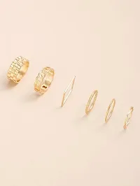 Stylish Geometrical Square Shaped High Fashion Korean Ring Set of 6-thumb2