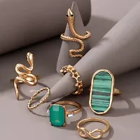 Green diamond snake ring set-thumb1