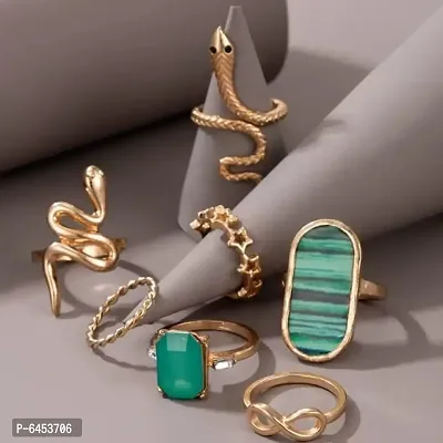 Green diamond snake ring set-thumb2